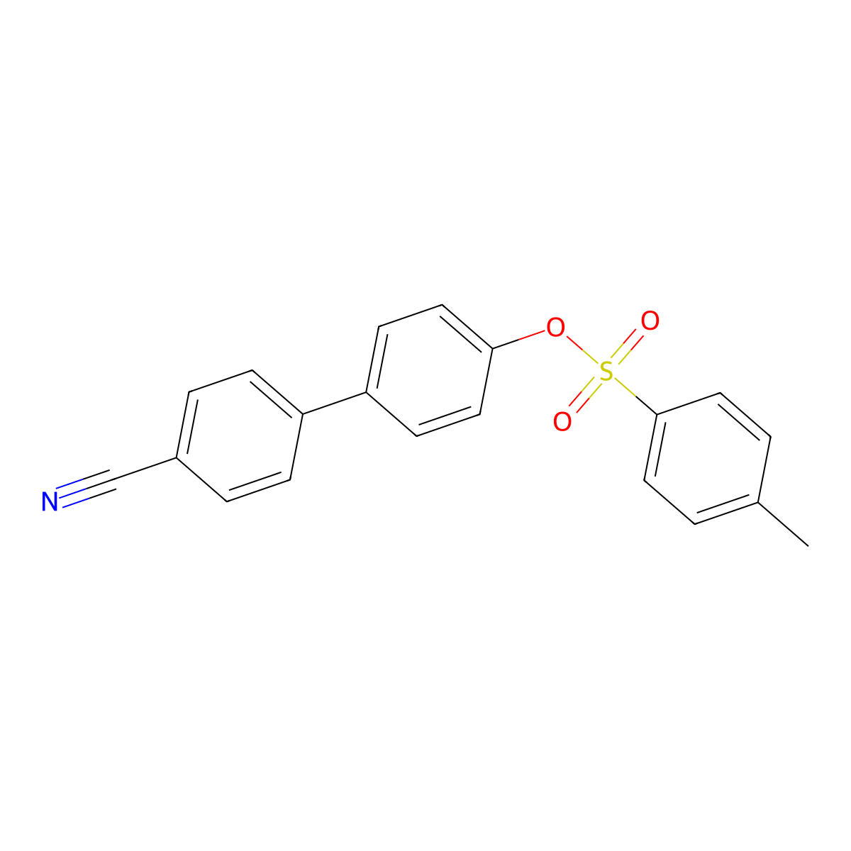 4'-Cyano-[1,1'-biphenyl]-4-yl 4-methylbenzene-1-sulfonate molecular structure, CAS 162208-98-2
