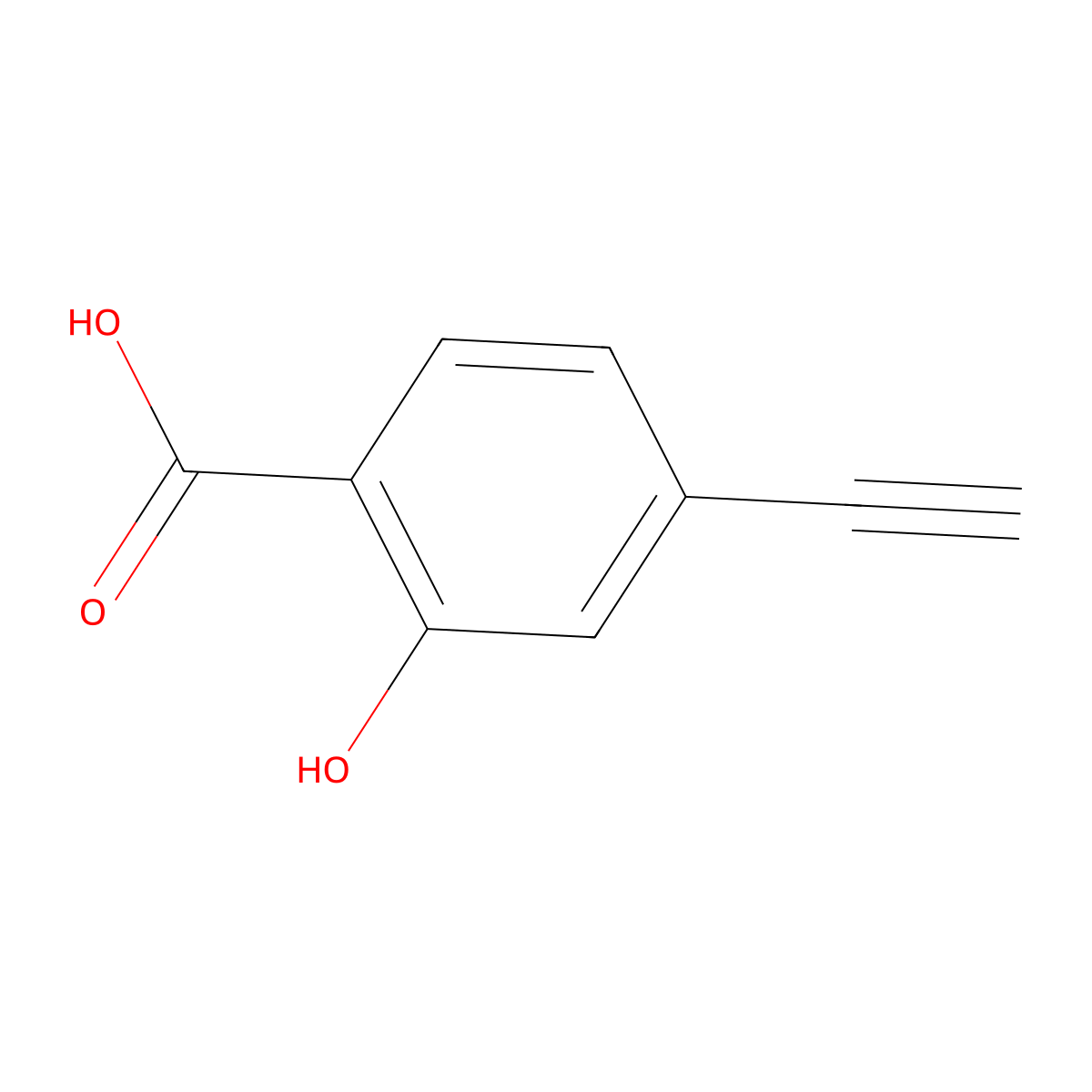 4-Ethynyl-2-hydroxybenzoic acid molecular structure, CAS 1622088-42-9
