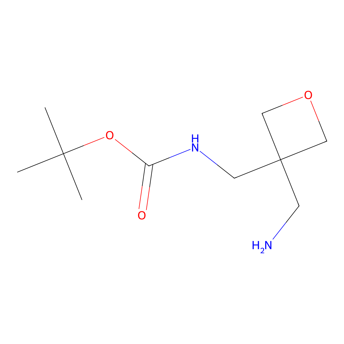 tert-butyl N-{[3-(aminomethyl)oxetan-3-yl]methyl}carbamate molecular structure, CAS 1622091-60-4