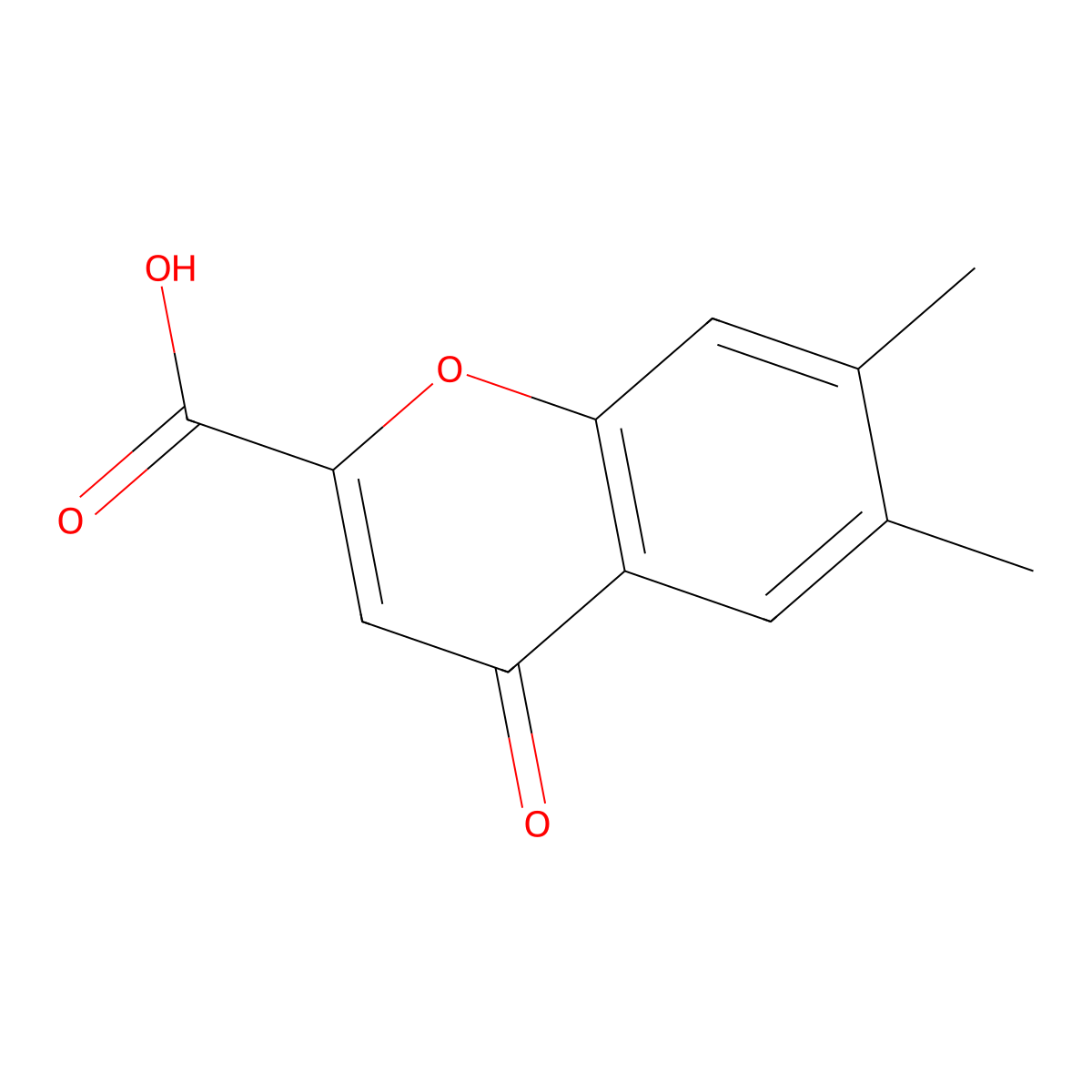 6,7-Dimethyl-4-oxo-4H-chromene-2-carboxylic acid molecular structure, CAS 162210-24-4