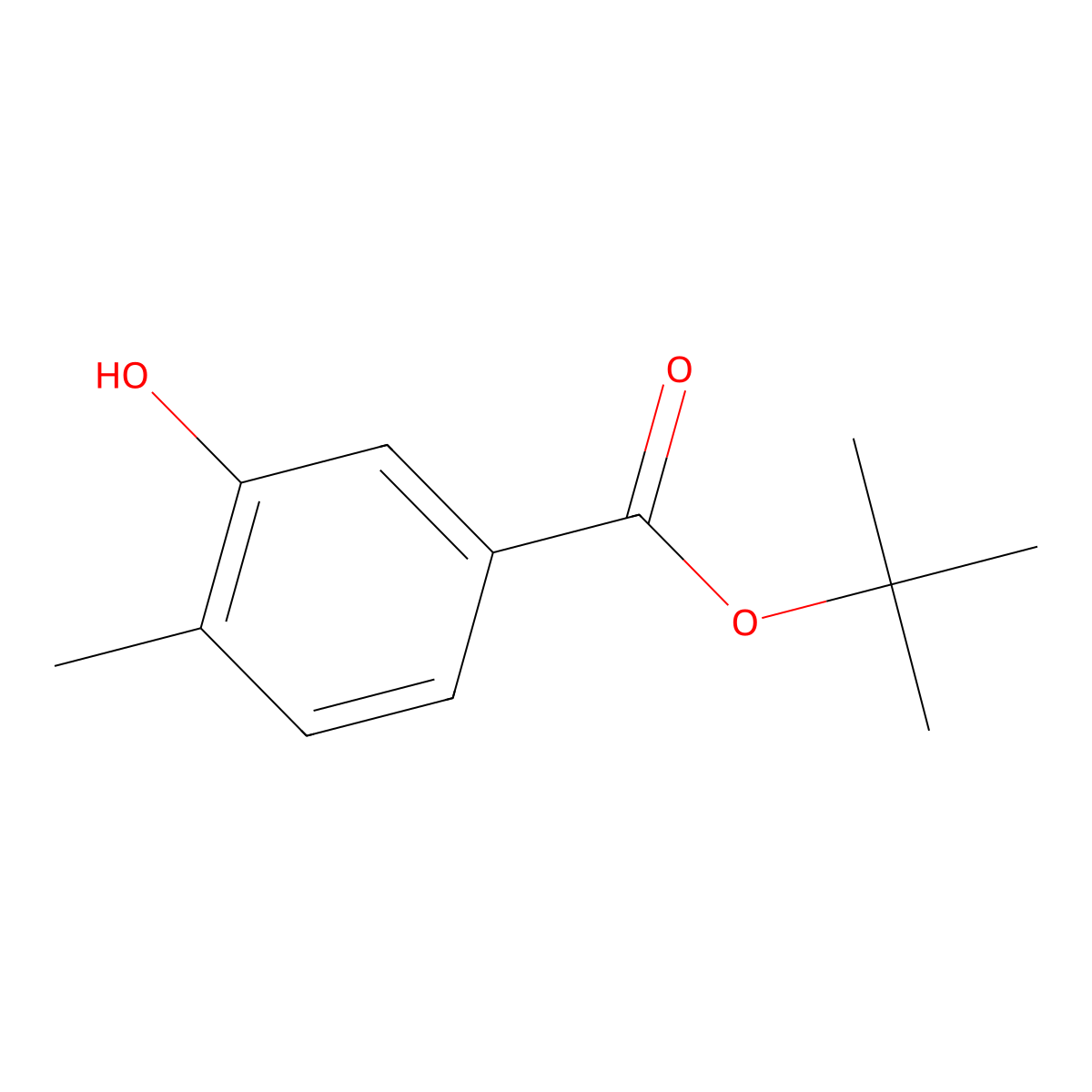 Tert-butyl 3-hydroxy-4-methylbenzoate molecular structure, CAS 162213-59-4