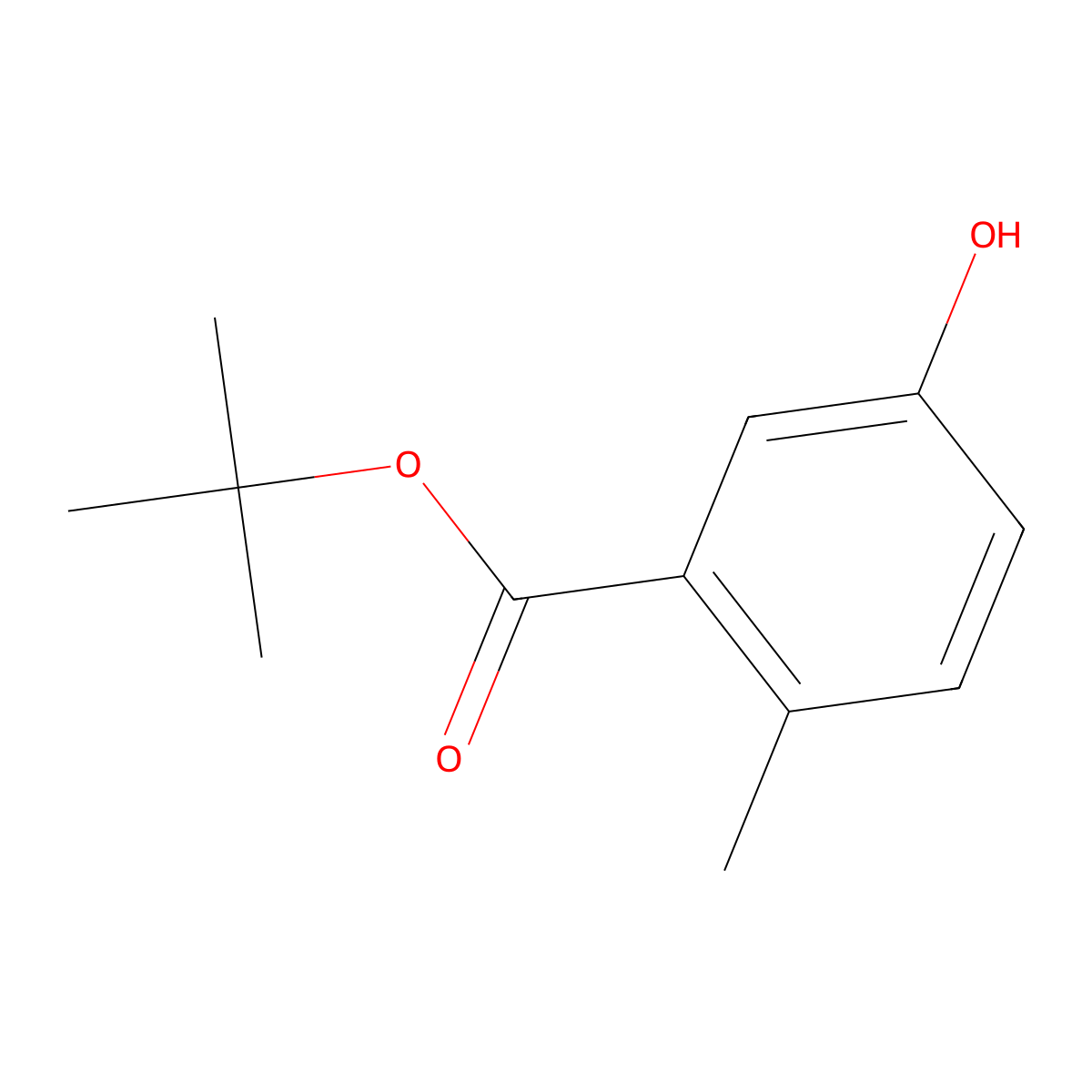 tert-Butyl 5-hydroxy-2-methylbenzoate molecular structure, CAS 162213-79-8
