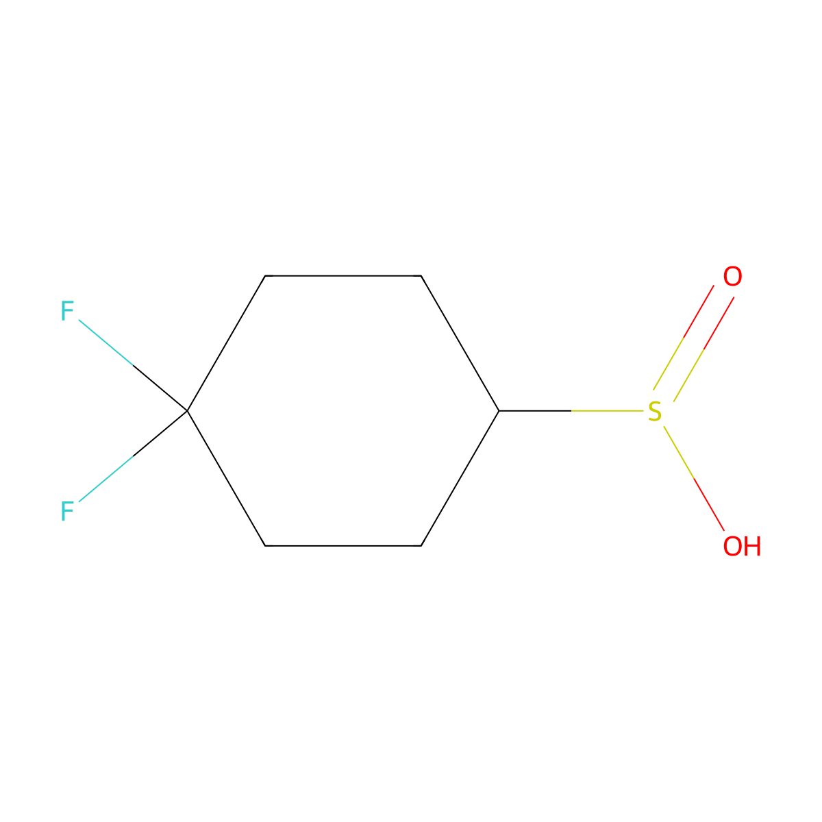 4,4-Difluorocyclohexane-1-sulfinic acid molecular structure, CAS 1622133-63-4