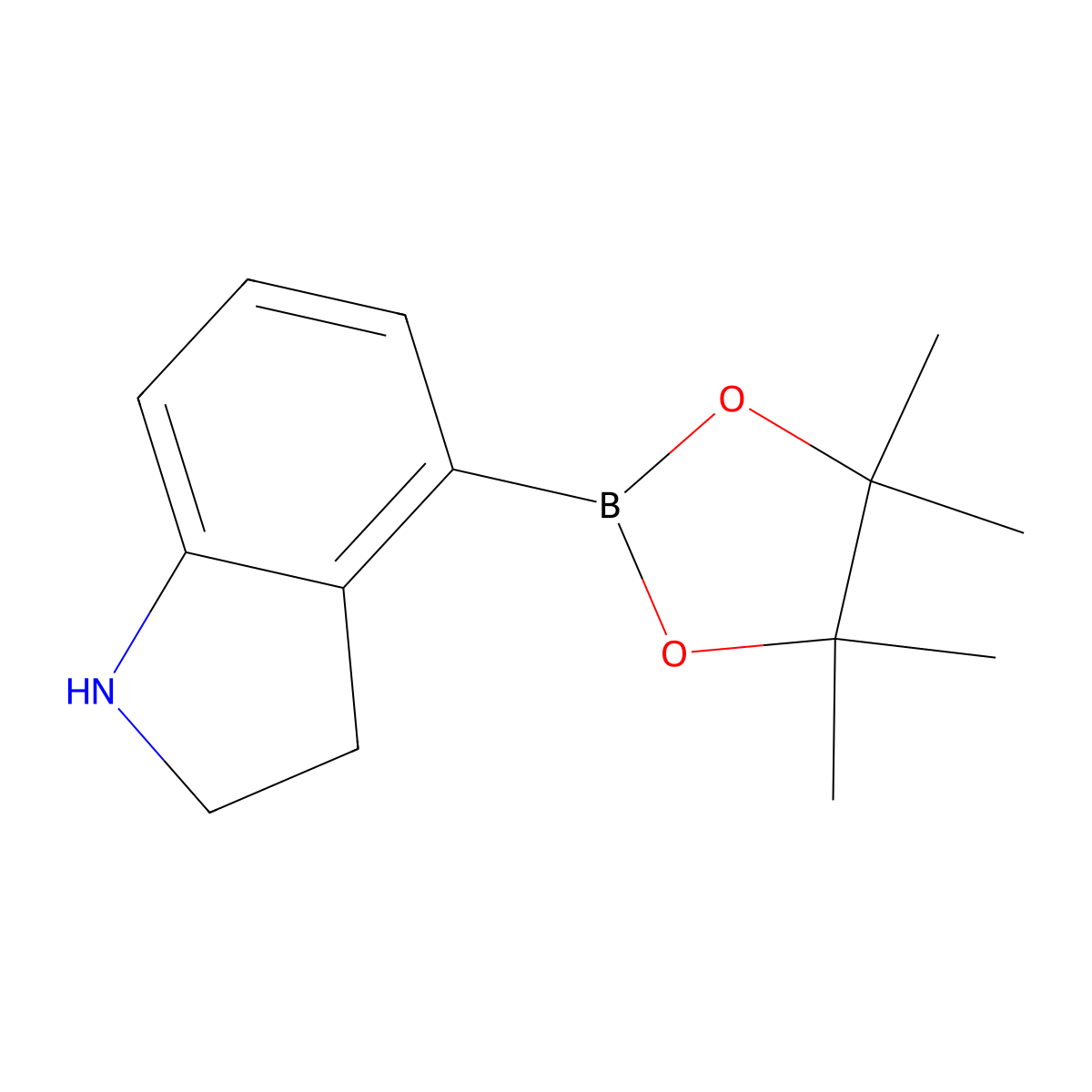 4-(4,4,5,5-Tetramethyl-1,3,2-dioxaborolan-2-yl)indoline molecular structure, CAS 1622173-47-0