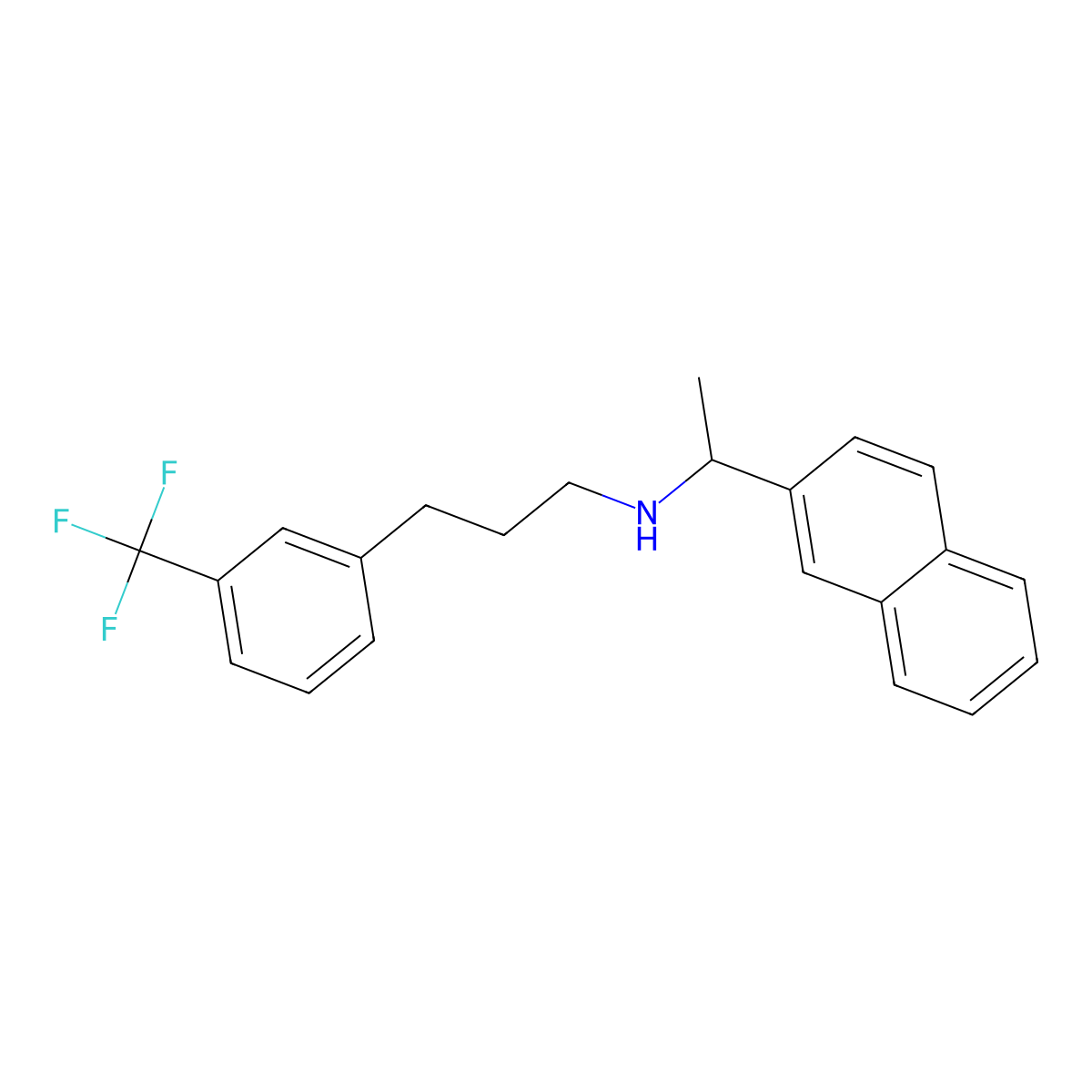 (R)-N-(1-(naphthalen-2-yl)ethyl)-3-(3-(trifluoromethyl)phenyl)propan-1-amine molecular structure, CAS 1622173-74-3