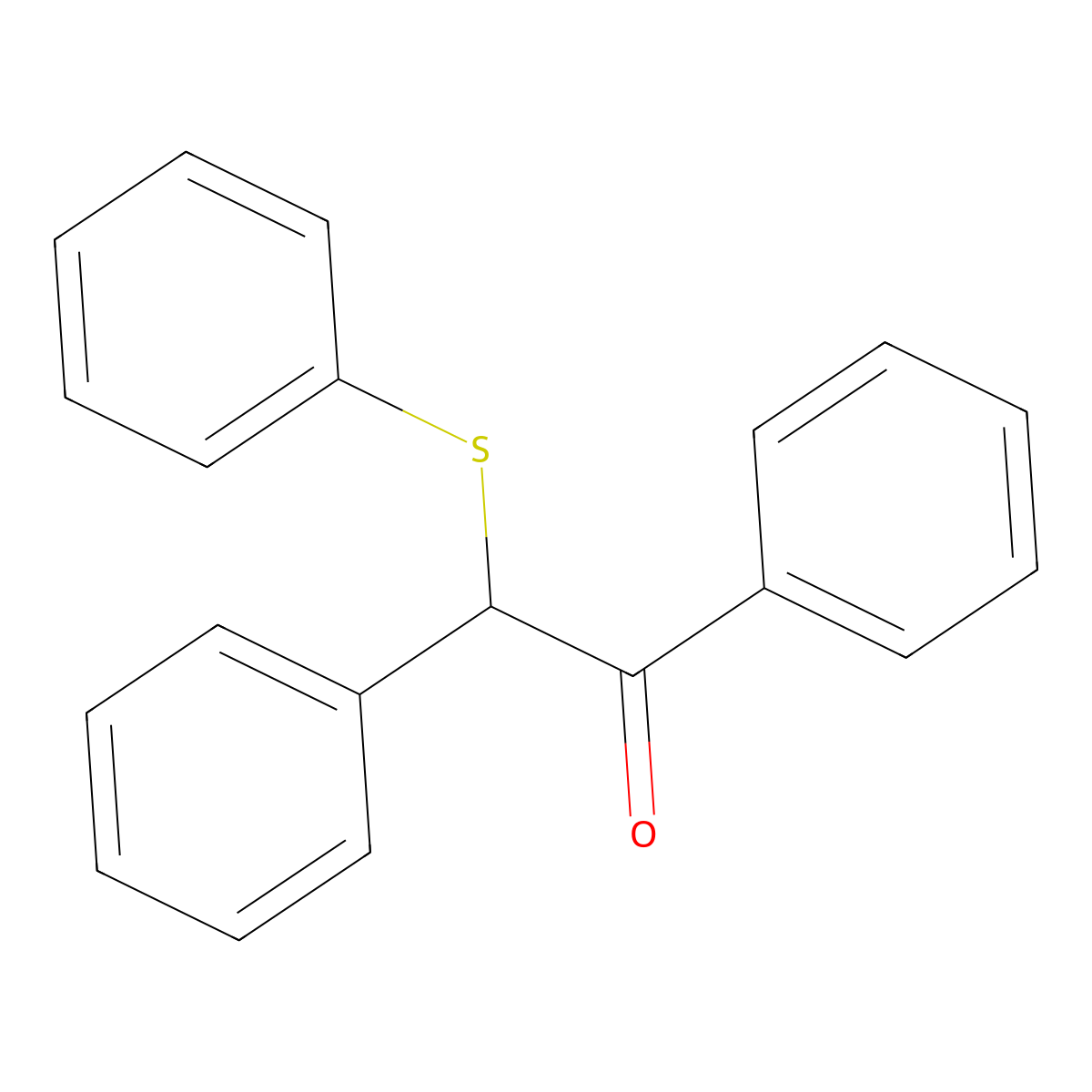 Ethanone, 1,2-diphenyl-2-(phenylthio)- molecular structure, CAS 16222-09-6