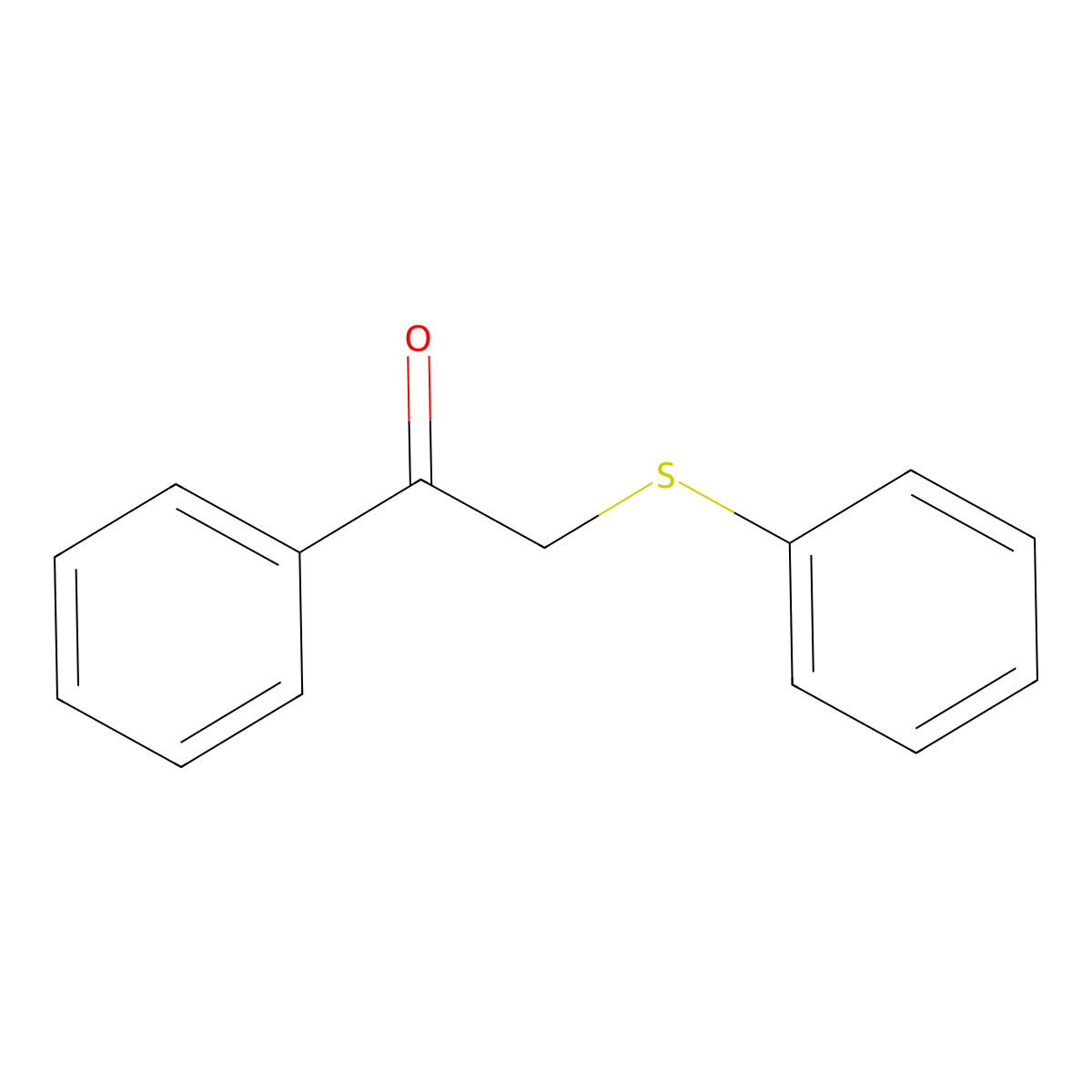 Phenacyl phenyl sulfide molecular structure, CAS 16222-10-9