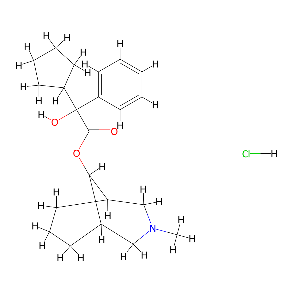 Phencynonate hydrochloride molecular structure, CAS 162220-36-2