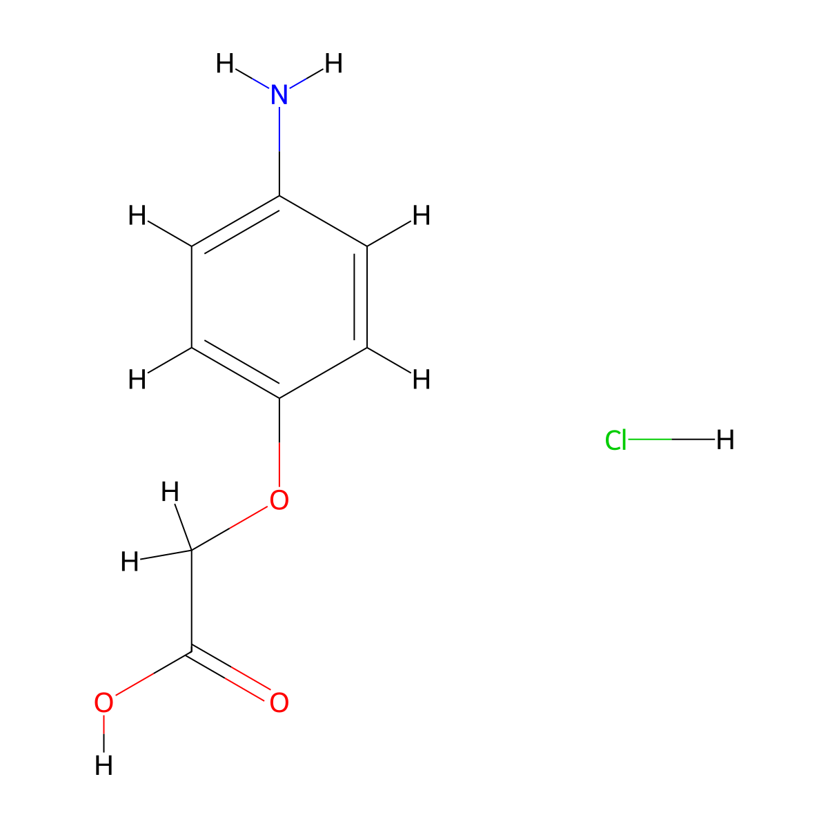2-(4-Aminophenoxy)acetic acid hydrochloride molecular structure, CAS 162221-06-9