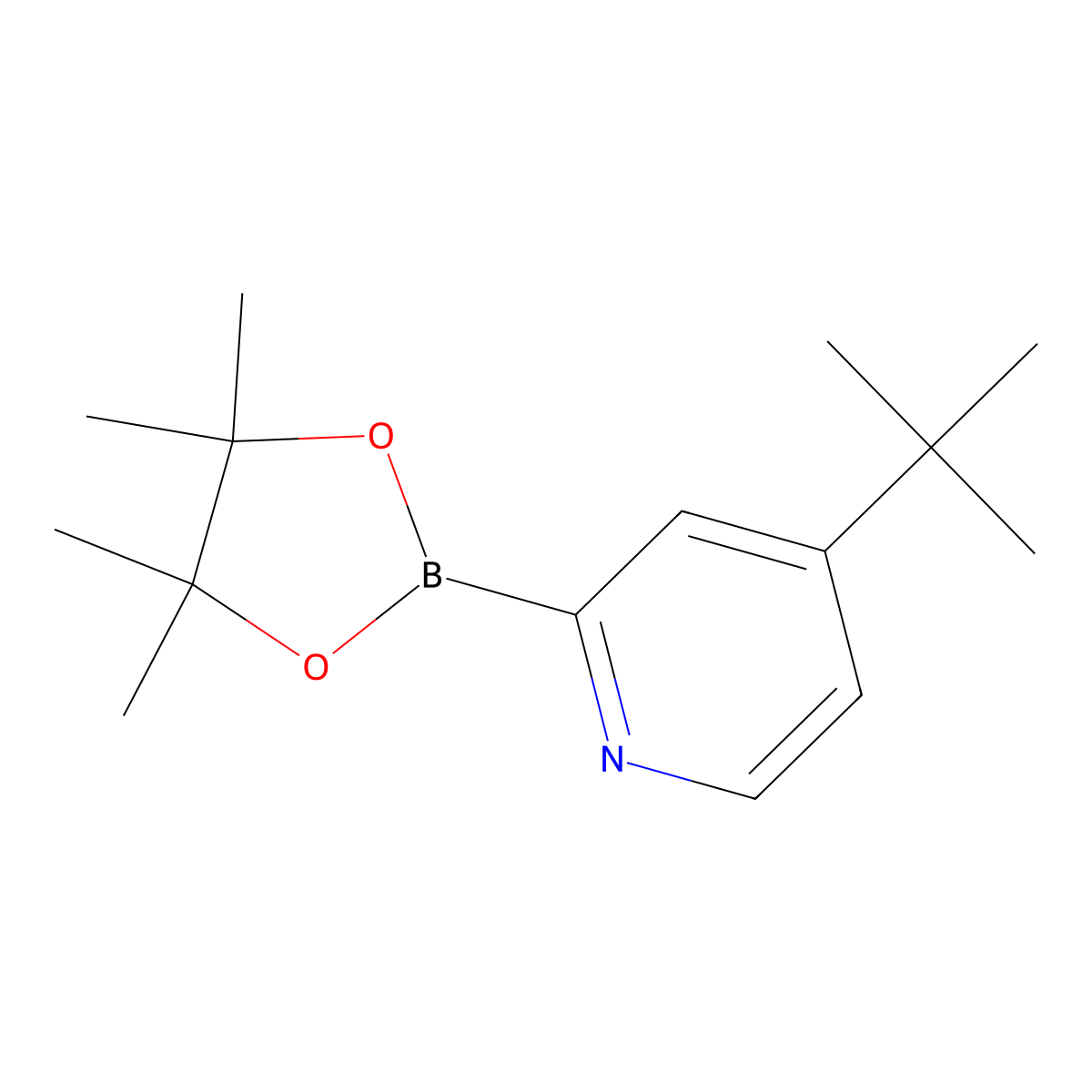 4-(Tert-butyl)-2-(4,4,5,5-tetramethyl-1,3,2-dioxaborolan-2-yl)pyridine molecular structure, CAS 1622216-90-3