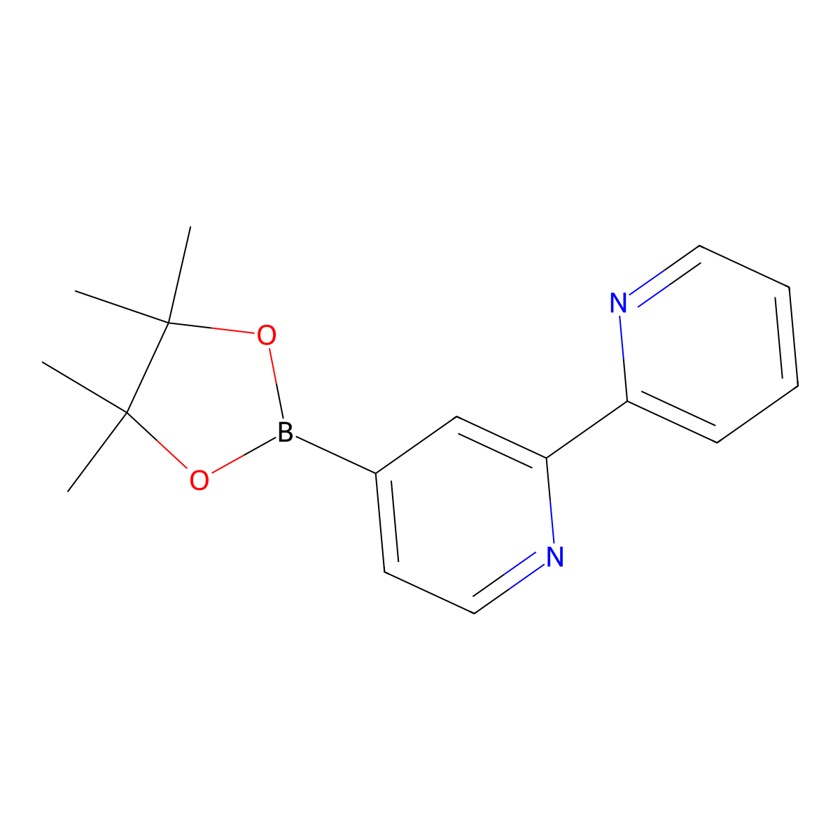 4-(4,4,5,5-Tetramethyl-1,3,2-dioxaborolan-2-YL)-2,2'-bipyridine molecular structure, CAS 1622216-92-5