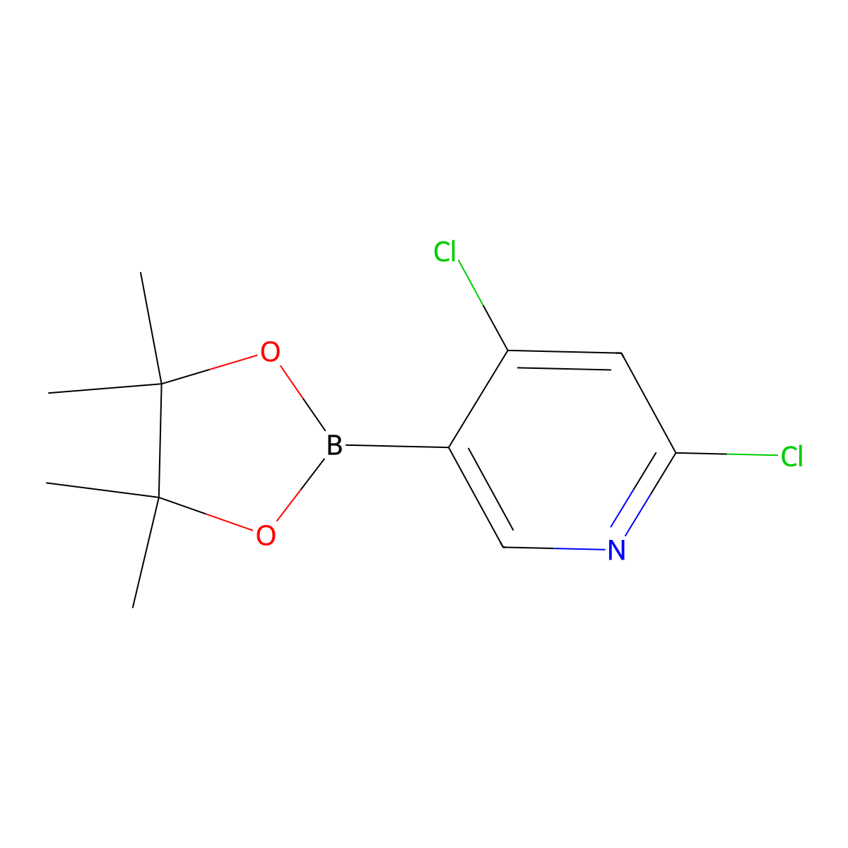 2,4-Dichloropyridine-5-boronic acid pinacol ester molecular structure, CAS 1622217-00-8