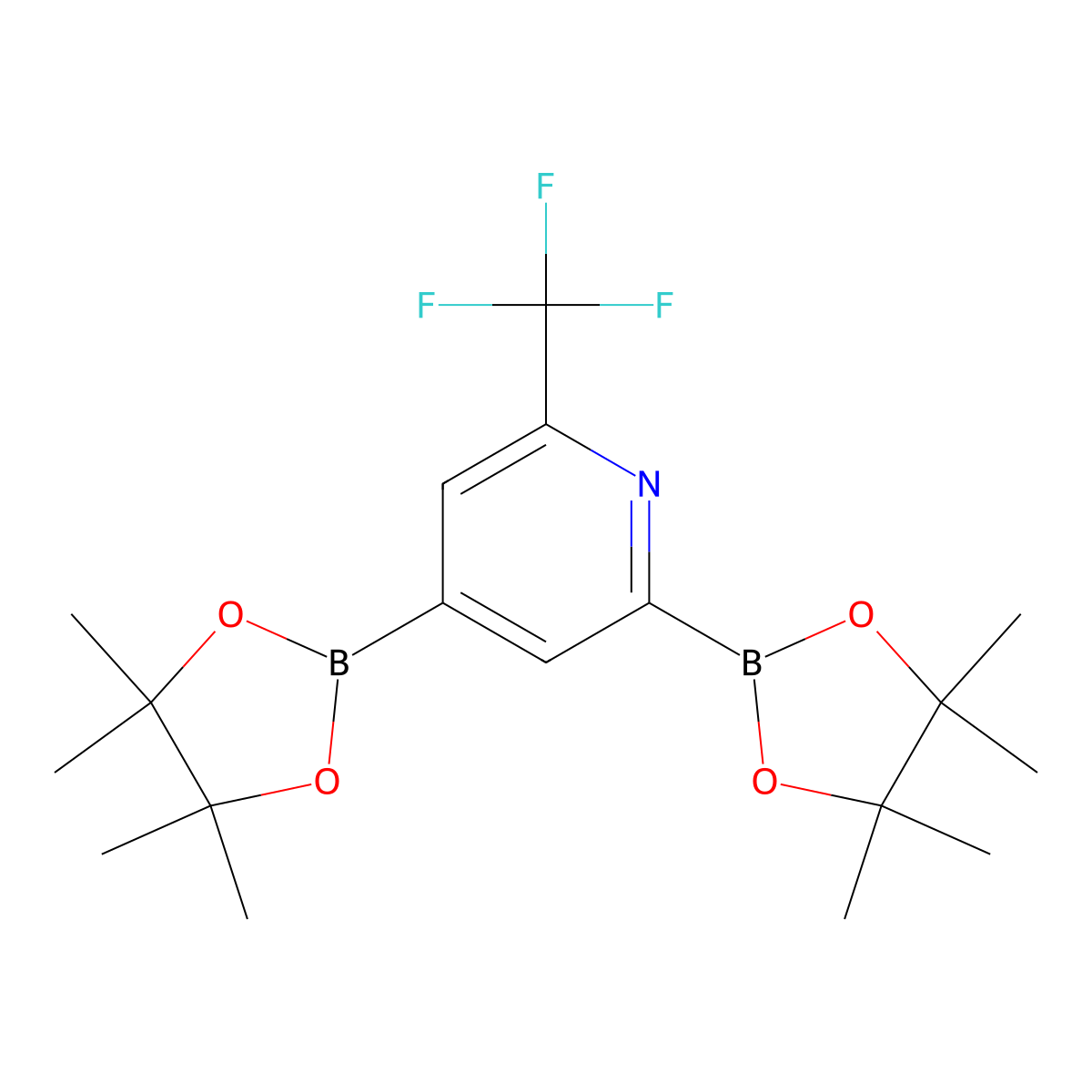 6-Trifluoromethylpyridine-2,4-diboronic acid, pinacol ester molecular structure, CAS 1622217-15-5