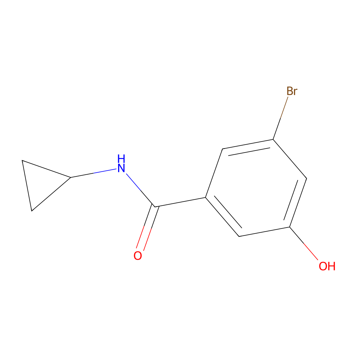 3-Bromo-N-cyclopropyl-5-hydroxybenzamide molecular structure, CAS 1622233-34-4