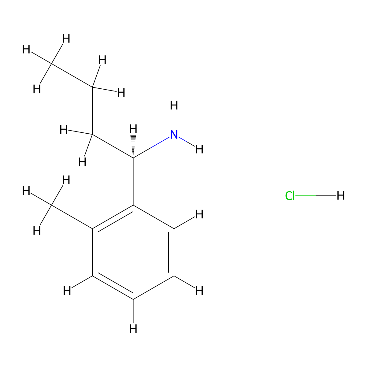 (R)-1-(o-Tolyl)butan-1-amine hydrochloride molecular structure, CAS 1622239-58-0
