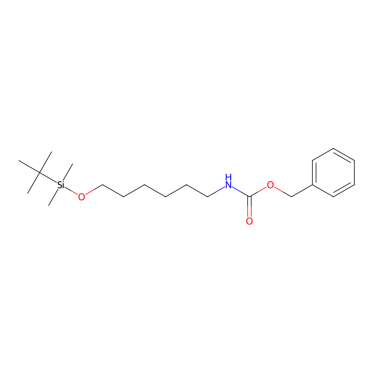 Benzyl N-{6-[(tert-butyldimethylsilyl)oxy]hexyl}carbamate molecular structure, CAS 1622243-92-8