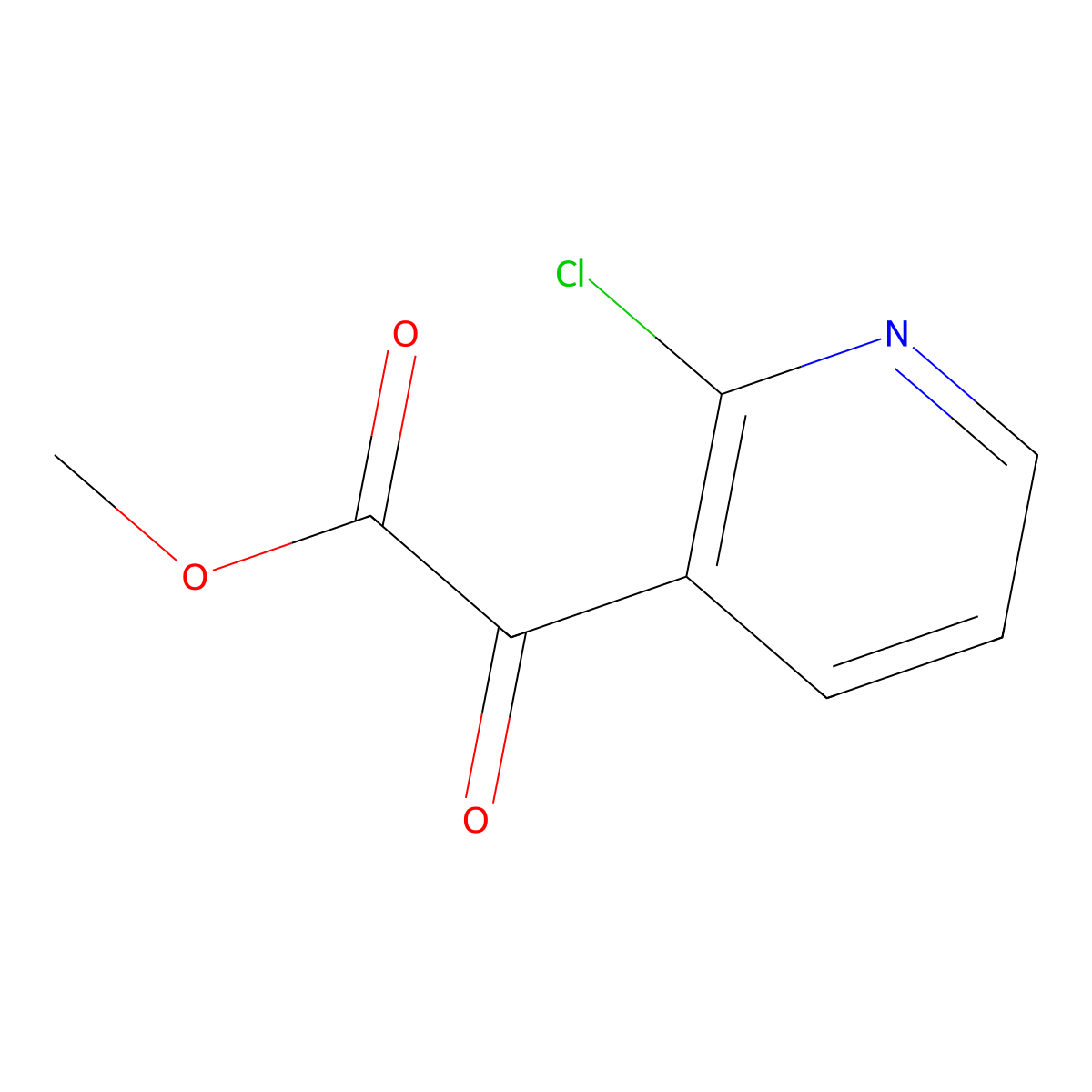 Methyl 2-chloro-alpha-oxo-3-pyridineacetate molecular structure, CAS 162225-07-2