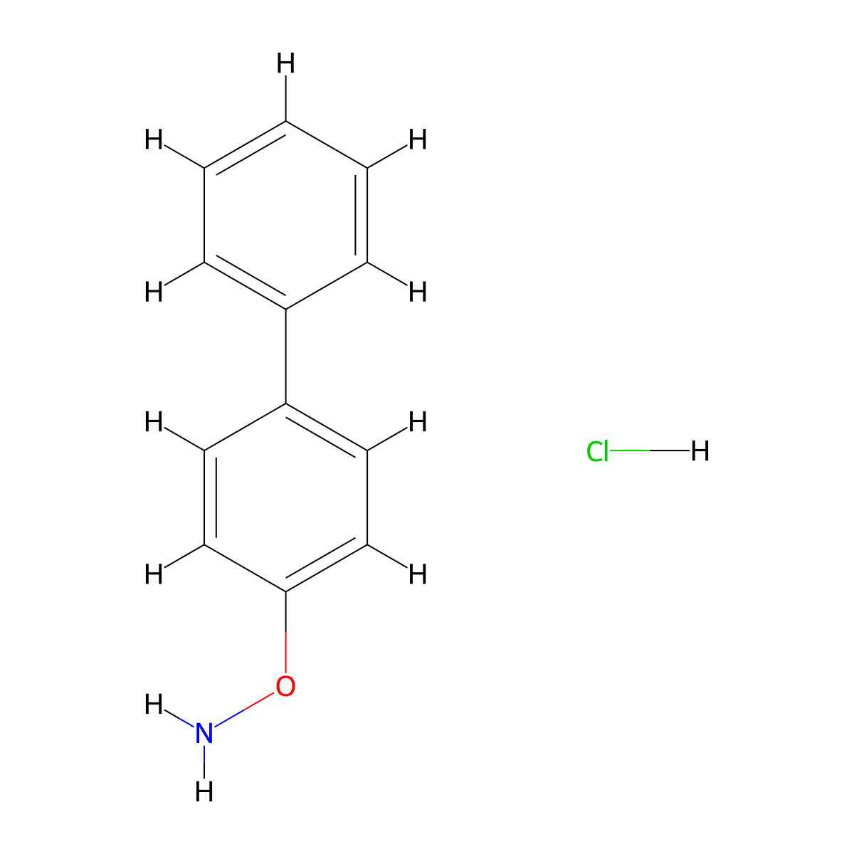 O-{[1,1'-biphenyl]-4-yl}hydroxylamine hydrochloride molecular structure, CAS 1622259-82-8