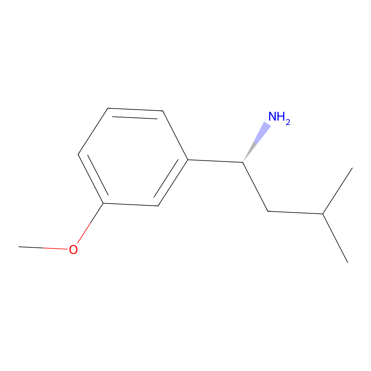 (R)-1-(3-Methoxyphenyl)-3-methylbutan-1-amine molecular structure, CAS 1622288-81-6