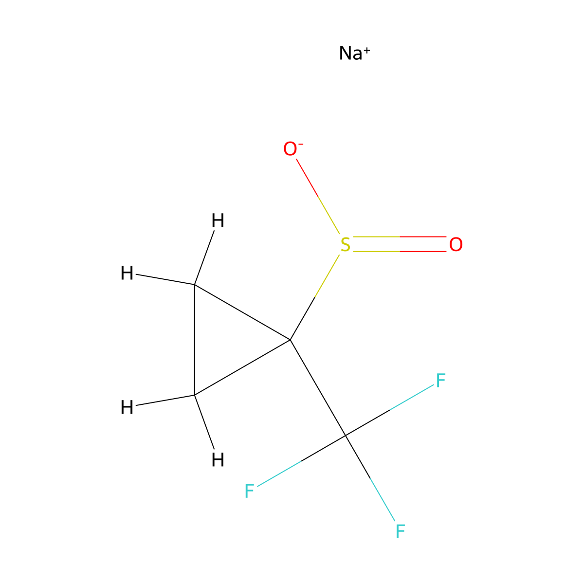 Sodium 1-(trifluoromethyl)cyclopropanesulfinate molecular structure, CAS 1622292-60-7