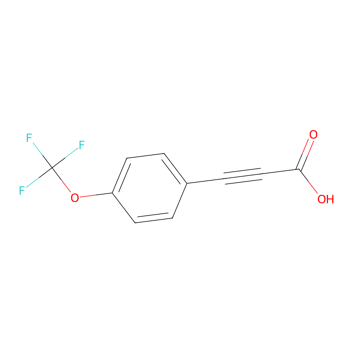 3-[4-(Trifluoromethoxy)phenyl]prop-2-ynoic acid molecular structure, CAS 1622292-90-3
