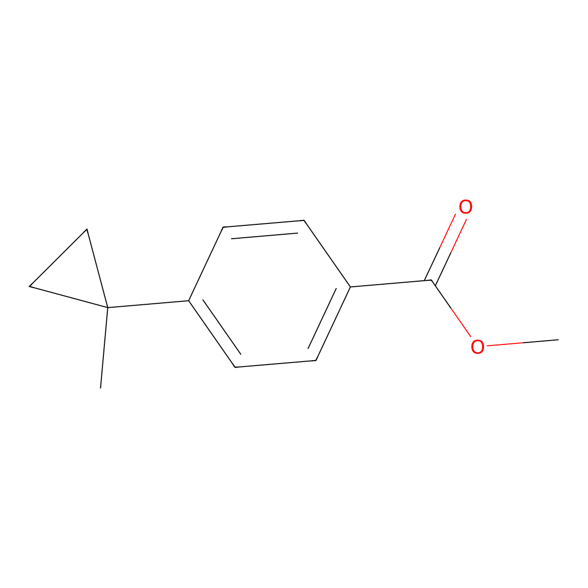 Methyl 4-(1-methylcyclopropyl)benzoate molecular structure, CAS 1622303-32-5