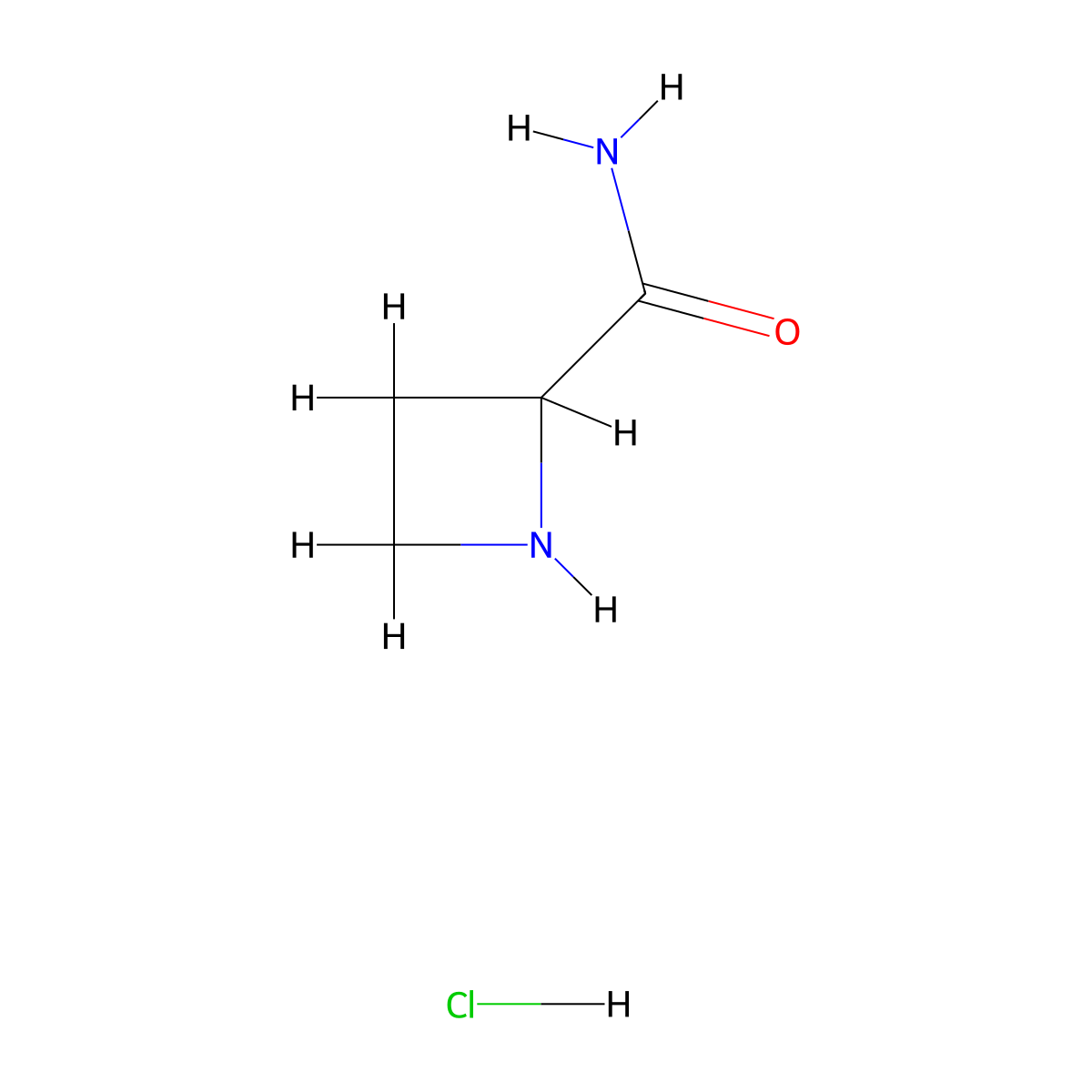 Azetidine-2-carboxamide hydrochloride molecular structure, CAS 1622351-27-2