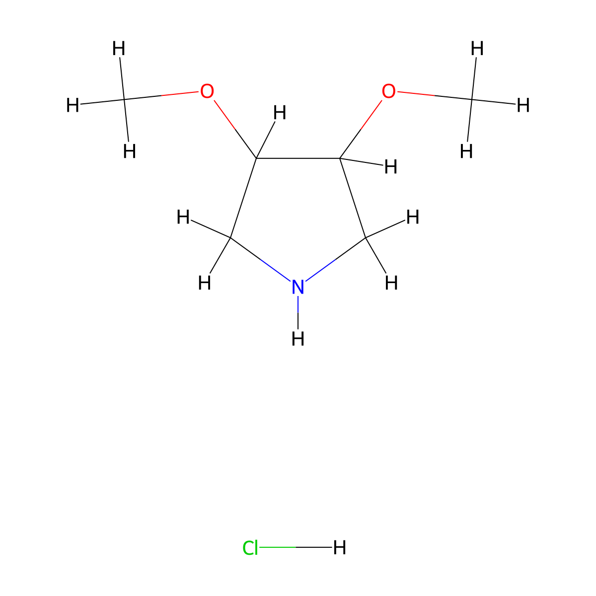 trans-3,4-Dimethoxypyrrolidine hydrochloride molecular structure, CAS 1622351-30-7
