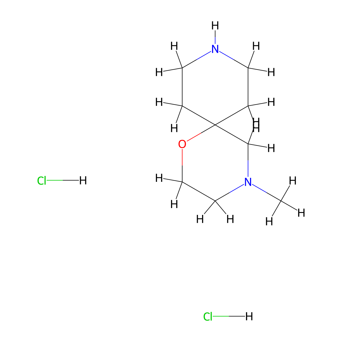 4-Methyl-1-oxa-4,9-diazaspiro[5.5]undecane dihydrochloride molecular structure, CAS 1622351-32-9
