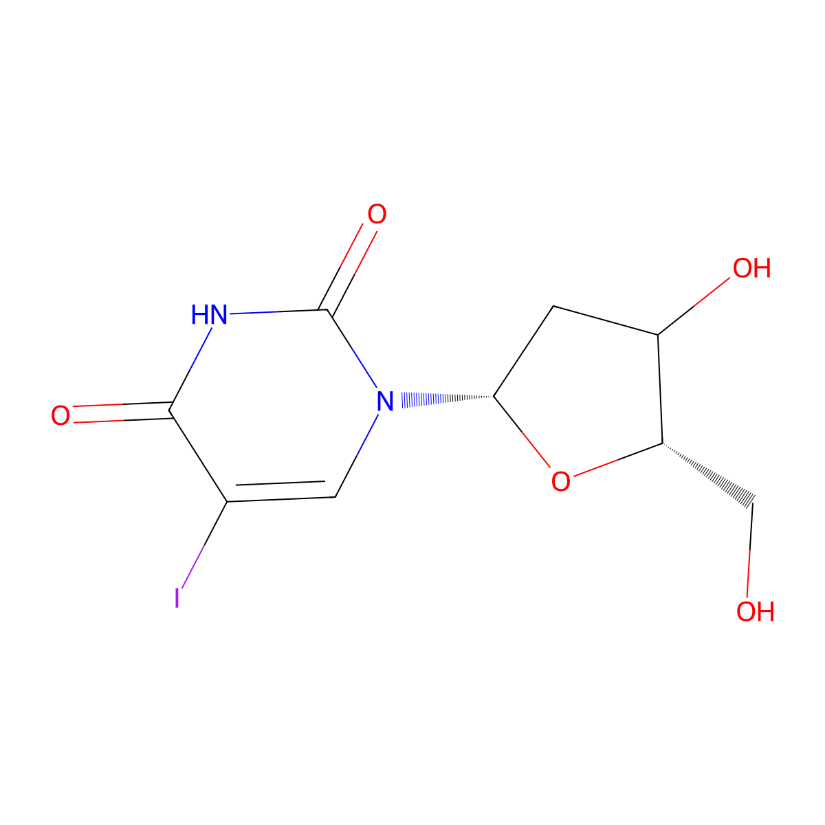 ent-Idoxuridine molecular structure, CAS 162239-35-2