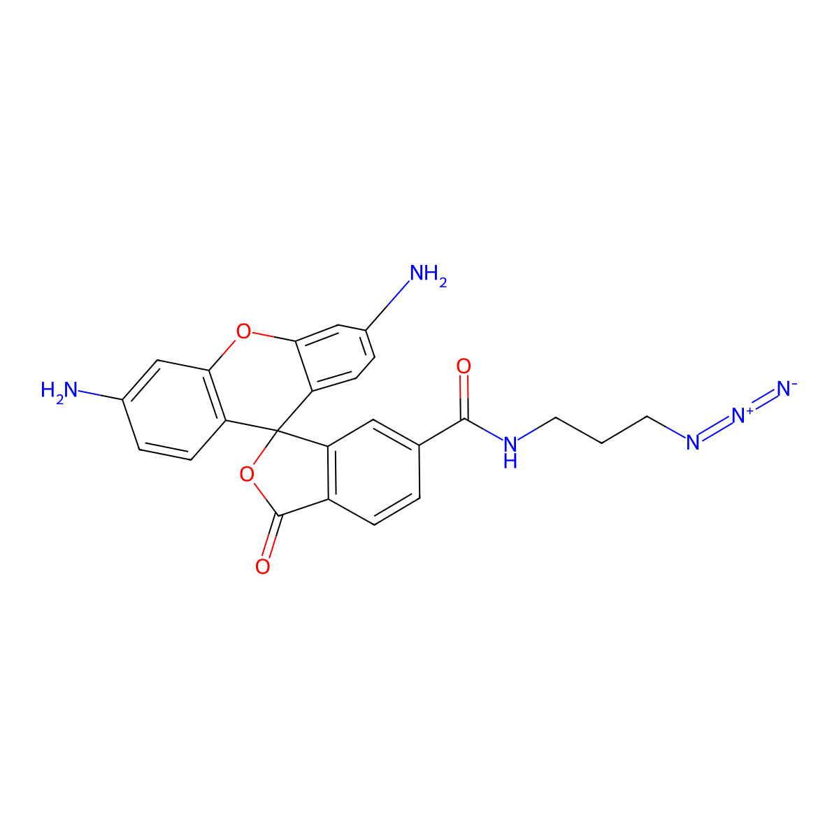 R110 azide, 6-isomer molecular structure, CAS 1622395-29-2