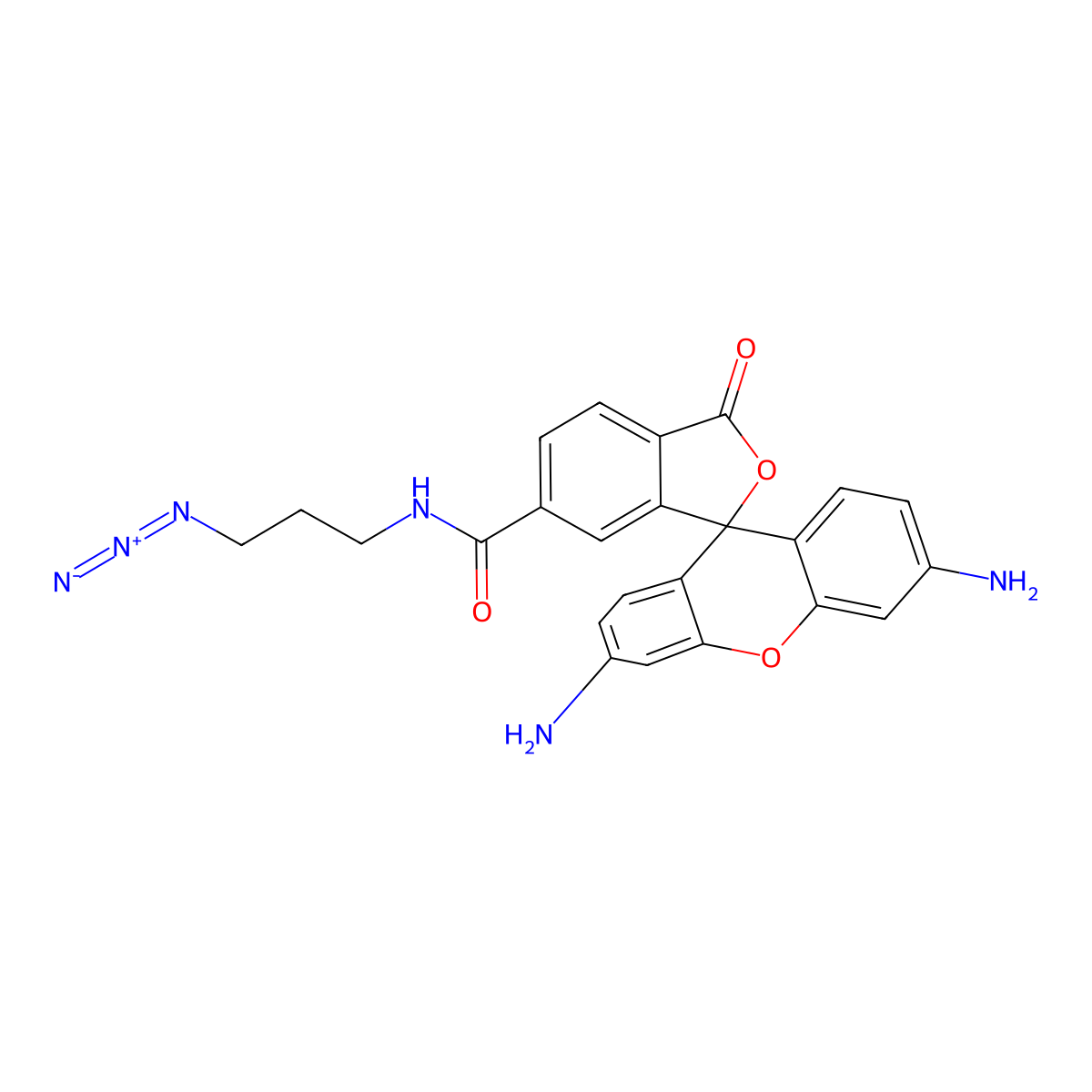 R110 azide, 6-isomer molecular structure, CAS 1622395-29-2