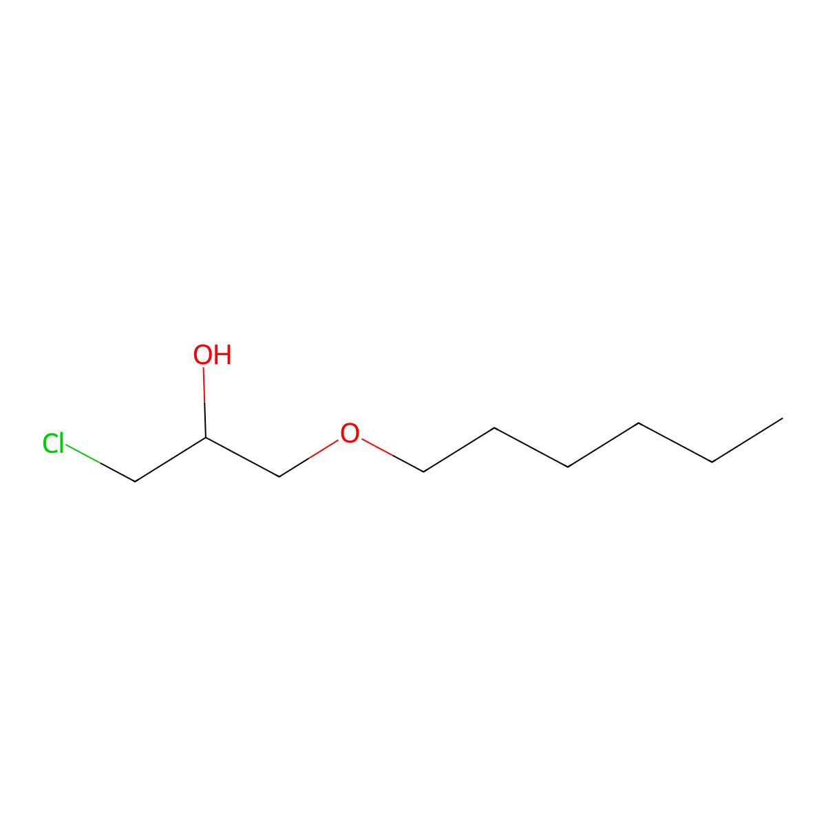 2-Propanol, 1-chloro-3-(hexyloxy)- molecular structure, CAS 16224-24-1