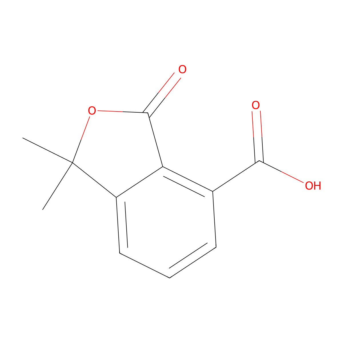 1,1-Dimethyl-3-oxo-1,3-dihydro-2-benzofuran-4-carboxylic acid molecular structure, CAS 16224-86-5