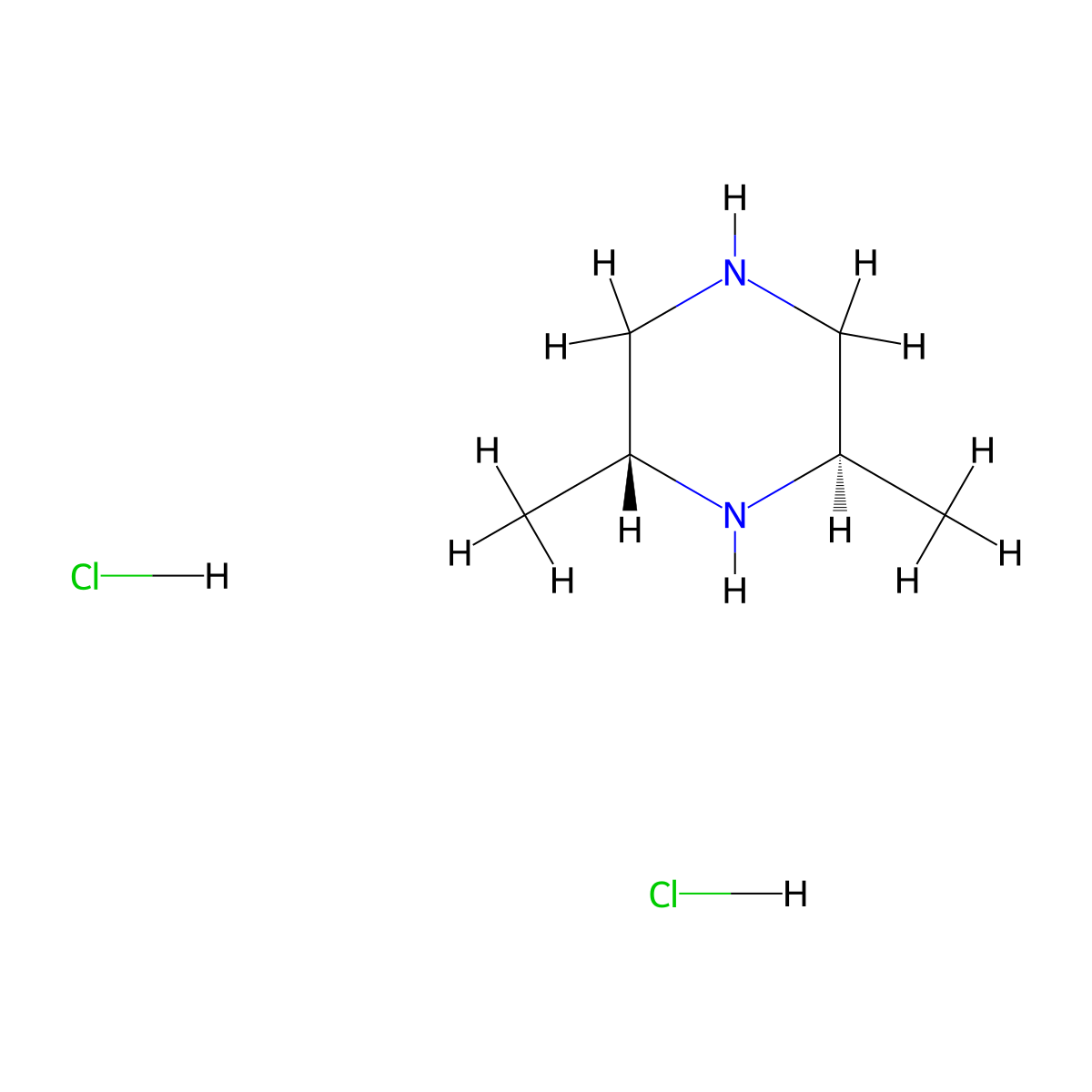 (2R,6R)-2,6-Dimethylpiperazine dihydrochloride molecular structure, CAS 162240-93-9