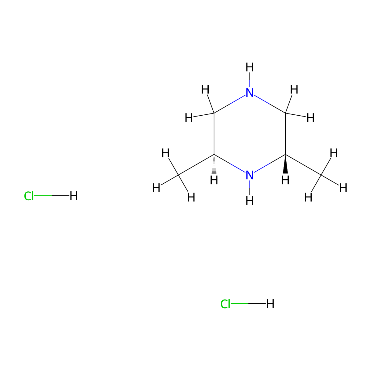 (2S,6S)-2,6-Dimethylpiperazine dihydrochloride molecular structure, CAS 162240-96-2