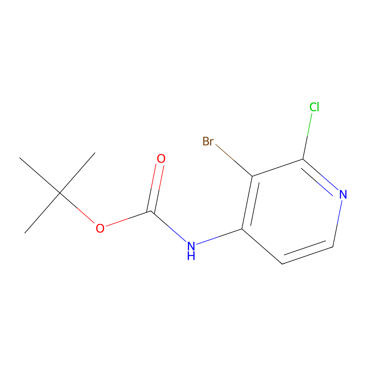 (3-Bromo-2-chloro-pyridin-4-yl)-carbamic acid tert-butyl ester molecular structure, CAS 1622407-11-7