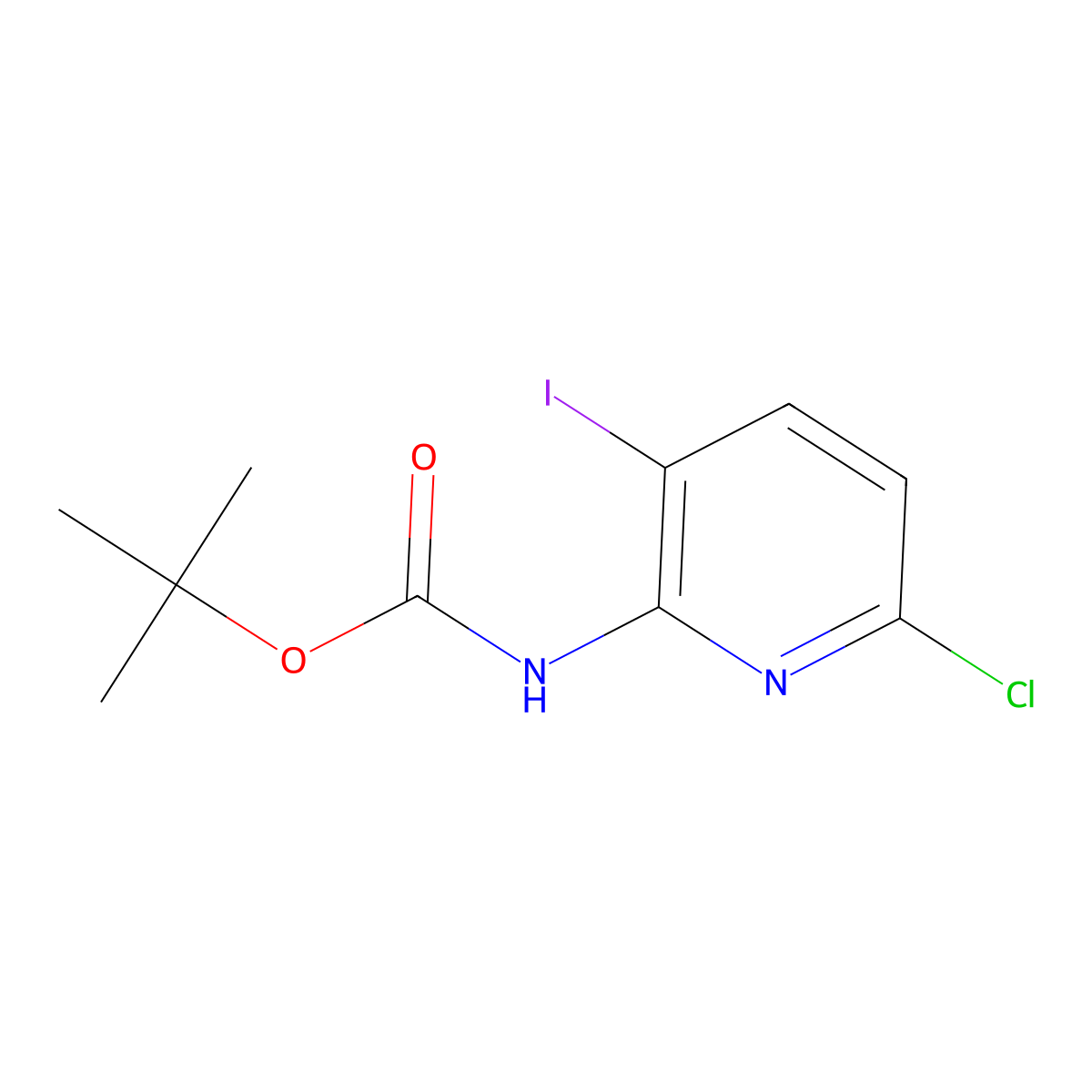 tert-Butyl (6-chloro-3-iodopyridin-2-yl)carbamate molecular structure, CAS 1622407-12-8