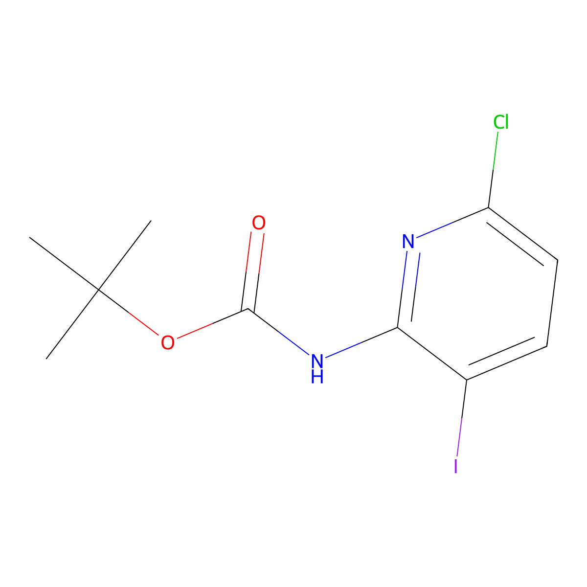 tert-Butyl (6-chloro-3-iodopyridin-2-yl)carbamate molecular structure, CAS 1622407-12-8