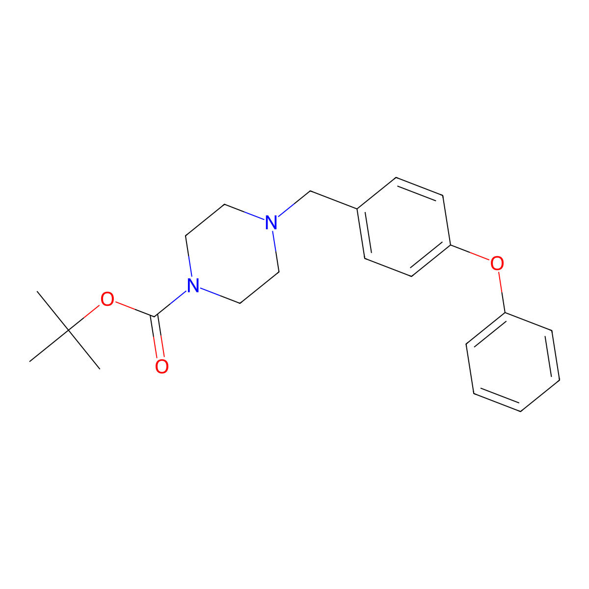 Tert-butyl 4-[(4-phenoxyphenyl)methyl]piperazine-1-carboxylate molecular structure, CAS 1622427-11-5