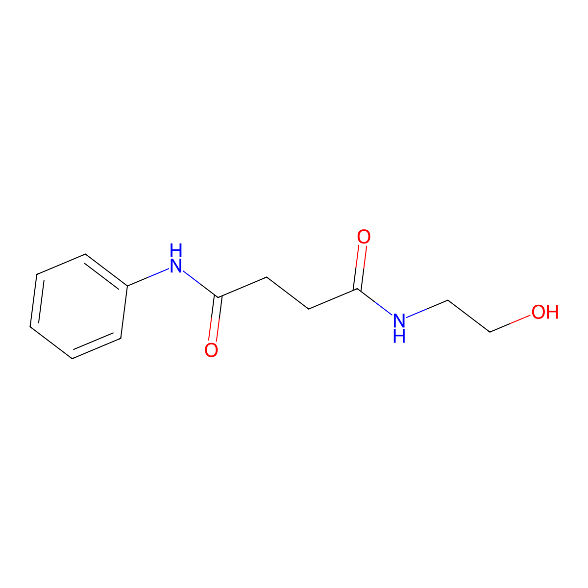 N-(2-hydroxyethyl)-N'-phenylbutanediamide molecular structure, CAS 162248-22-8
