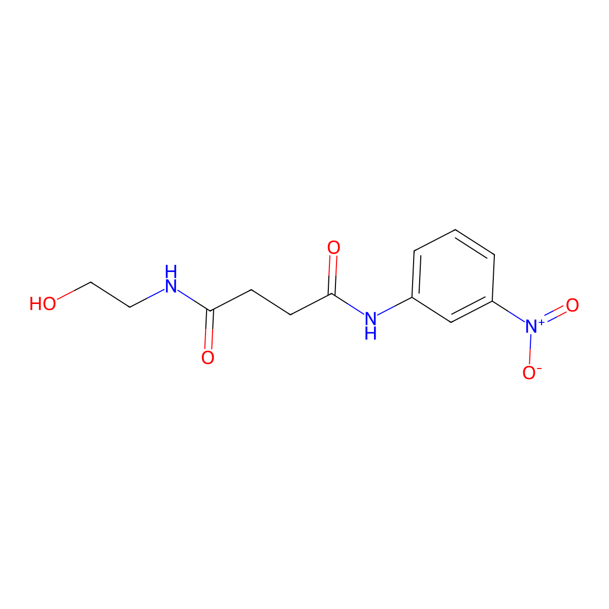 N-(2-hydroxyethyl)-N'-(3-nitrophenyl)butanediamide molecular structure, CAS 162248-23-9