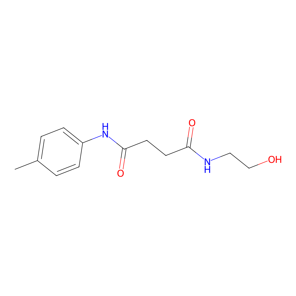 N-(2-hydroxyethyl)-N'-(4-methylphenyl)butanediamide molecular structure, CAS 162248-24-0