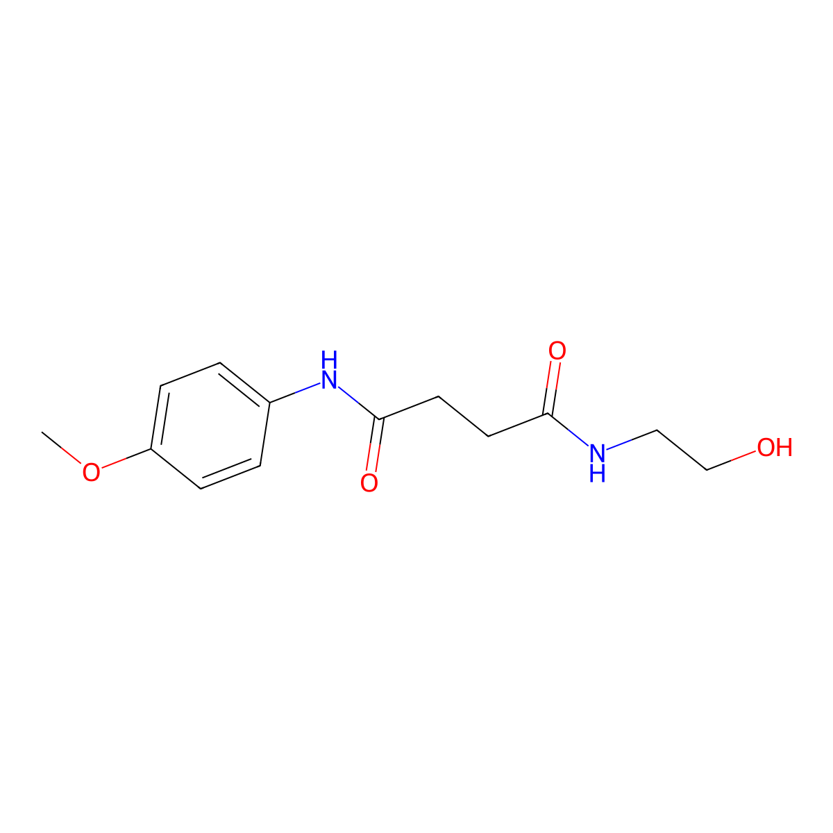 N-(2-hydroxyethyl)-N'-(4-methoxyphenyl)butanediamide molecular structure, CAS 162248-25-1