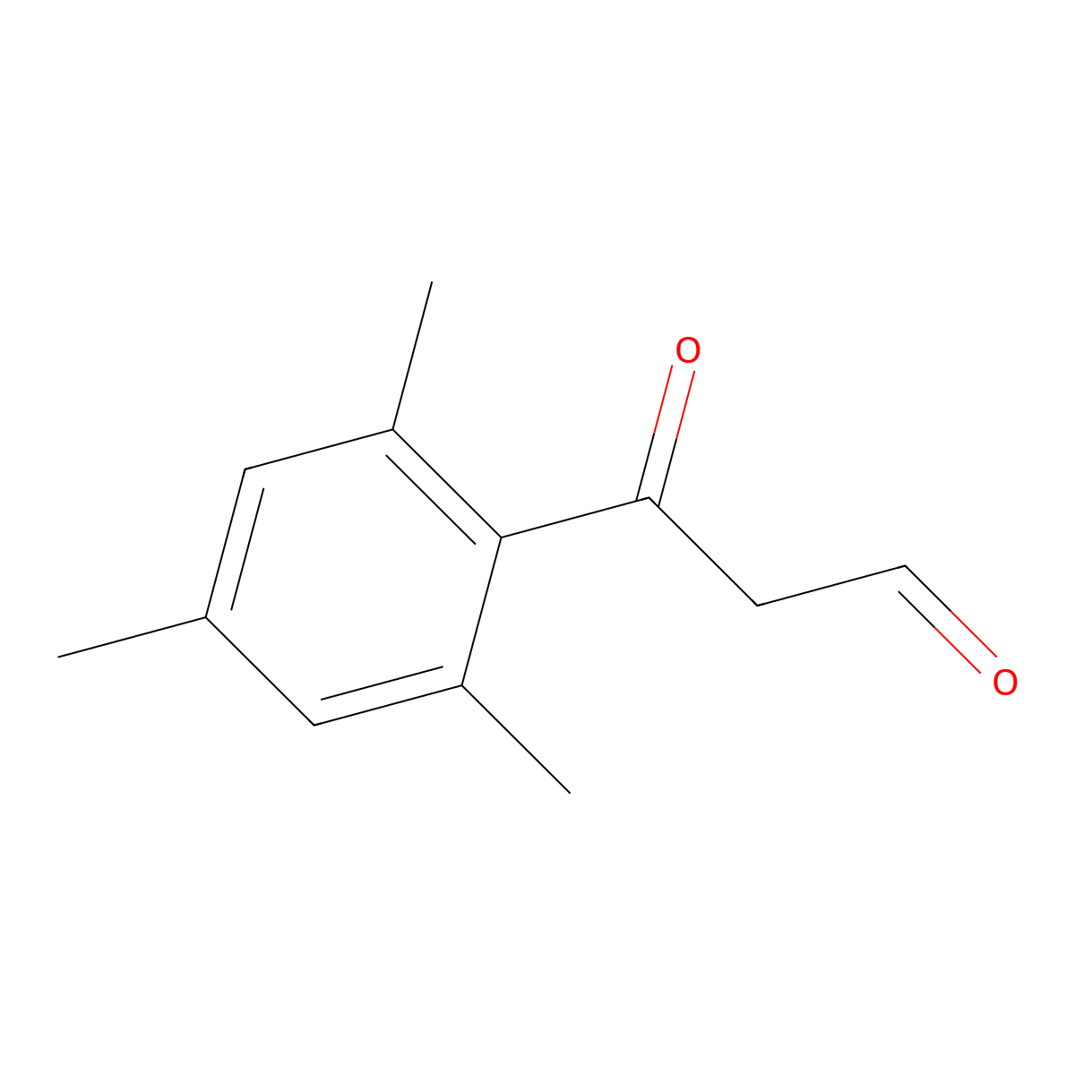 3-Oxo-3-(2,4,6-trimethylphenyl)propanal molecular structure, CAS 162251-04-9