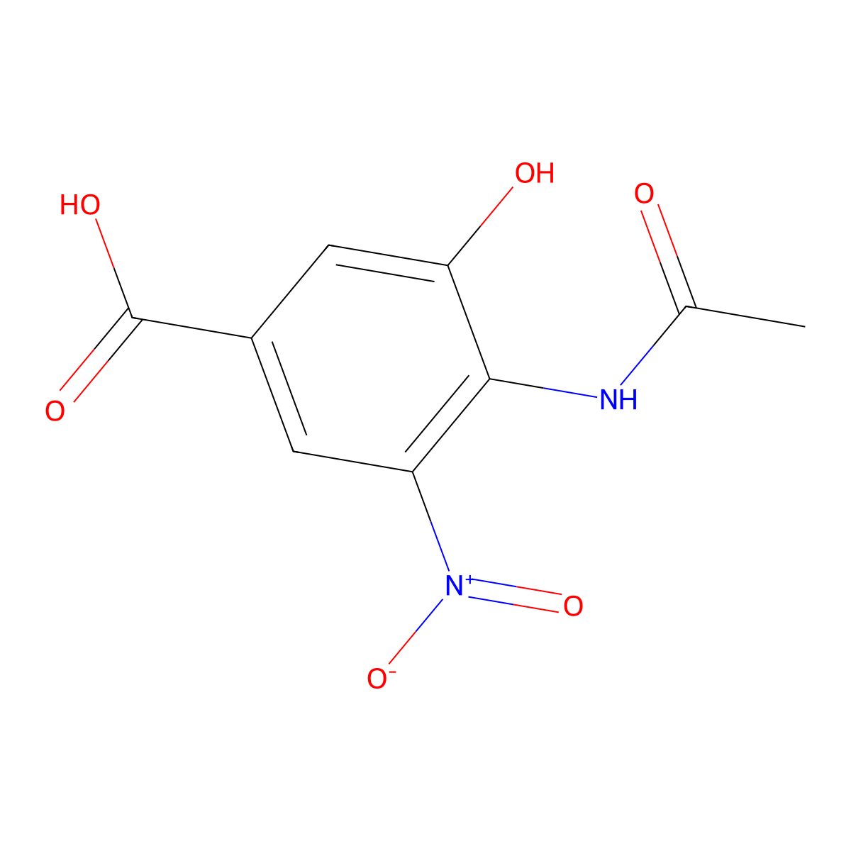4-(Acetylamino)-3-hydroxy-5-nitrobenzoic acid molecular structure, CAS 162252-45-1