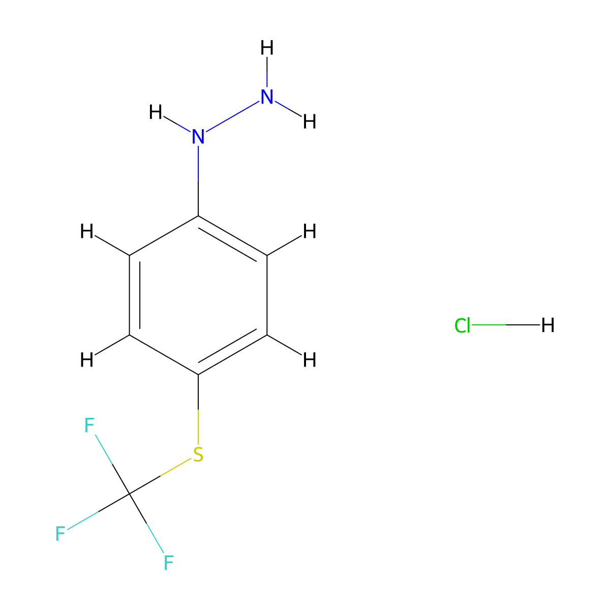 4-(Trifluoromethyl)thiophenylhydrazine hydrochloride molecular structure, CAS 162258-86-8