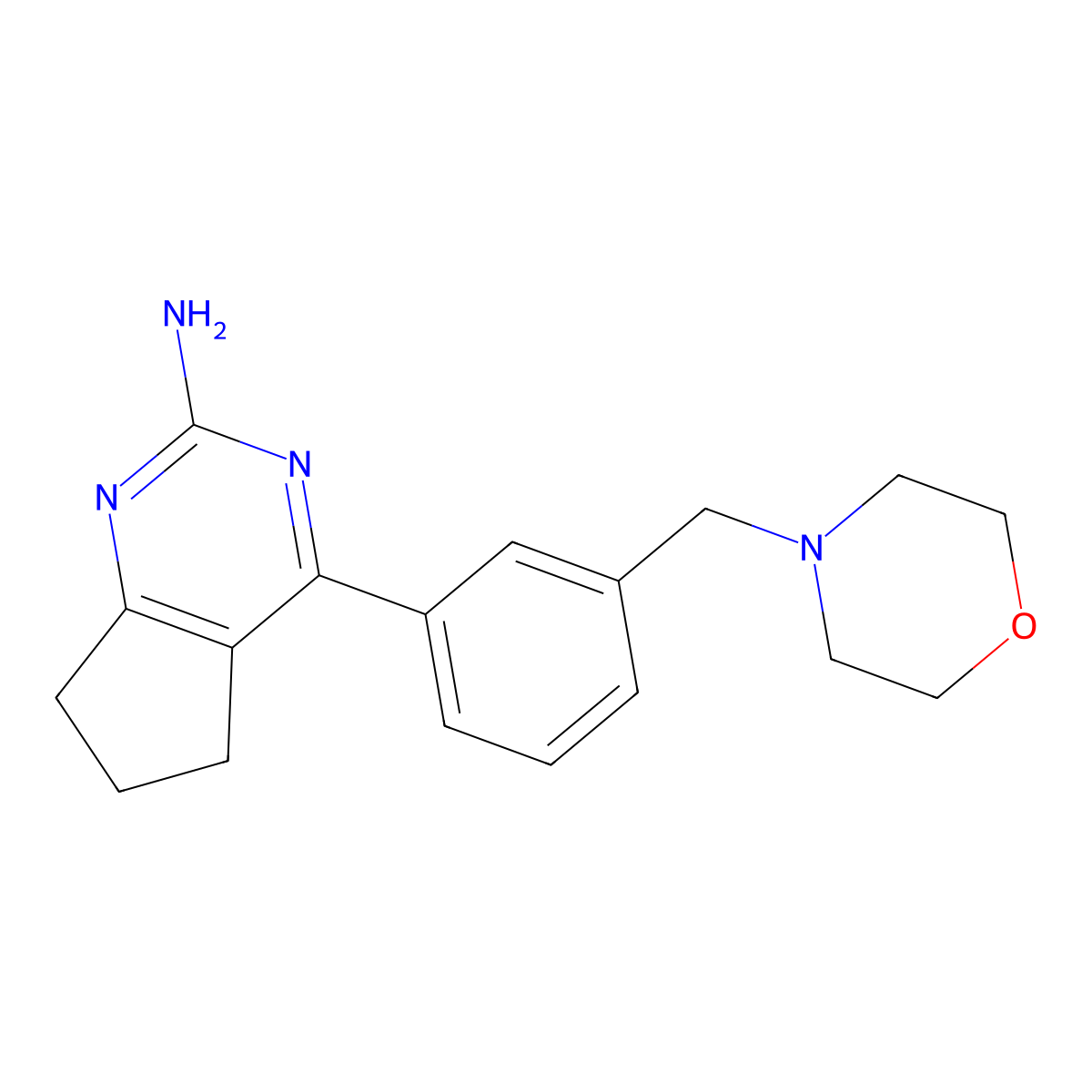 4-[3-(morpholin-4-ylmethyl)phenyl]-6,7-dihydro-5H-cyclopenta[d]pyrimidin-2-amine molecular structure, CAS 1622580-02-2