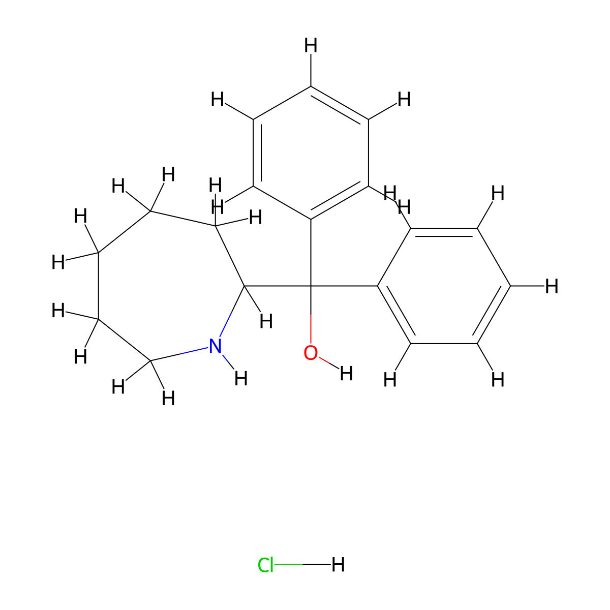 1H-Azepine-2-methanol, hexahydro-alpha,alpha-diphenyl-, hydrochloride molecular structure, CAS 16226-62-3