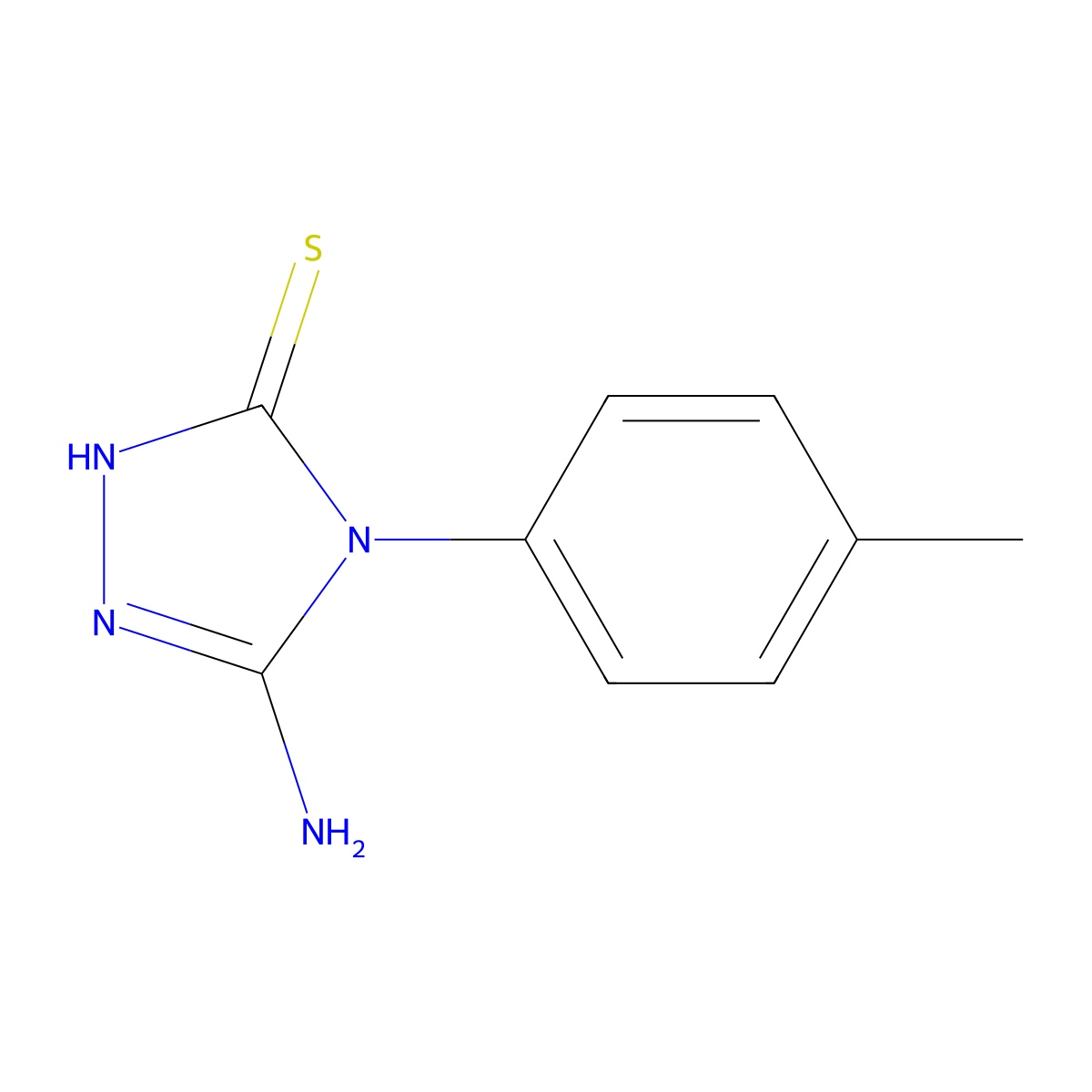 3H-1,2,4-Triazole-3-thione, 5-amino-2,4-dihydro-4-(4-methylphenyl)- molecular structure, CAS 16226-98-5